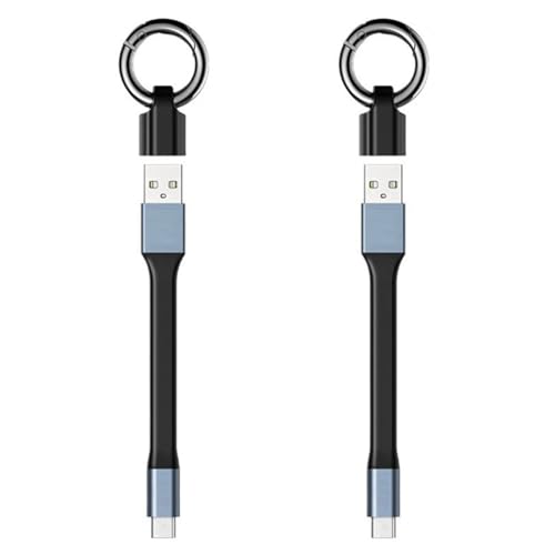 Wzxksoac 2X Mini 3A USB Typ-C Schnellladedatenkabel Tragbarer Schlüsselanhänger QC 3.0 USB Typ C Kurzes Kabel für Typ C USB-Geräte,A von Wzxksoac