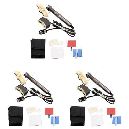 Wzxksoac 3X Volks Akustische Gitarre Pickup A-202 Gitarre Equalizer Piezo Pickup Verstärker Tuner mit 6,35 mm Ausgangs Buchse (mit Mikrofon) von Wzxksoac