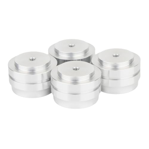 Wzxksoac 4 Stück Aluminiumfüße, Solide Audiogerätefüße, Lautsprecherspikes, Standfüße, Polsterfuß für Lautsprecher, CD-Verstärker, Silber Wzxksoac 4 Stück Aluminiumfüße, Solide Audiogerätefüße, Lautsprecherspikes, Standfüße, Polsterfuß für Lautsprecher, CD-Verstärker, Silber von Wzxksoac