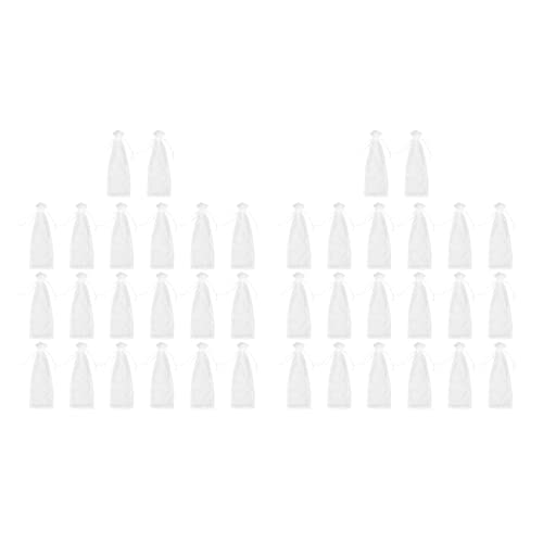 Wzxksoac 40 Stück Sheer Organza Weinbeutel 14X37cm Wiederverwendbare Einfache Flaschenwickelkleider Festliche Verpackung Babyparty Hochzeit GefäLligkeiten Display Kordelzugbeutel () von Wzxksoac