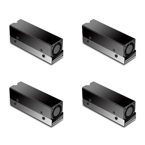 Wzxksoac 4X M.2 SSD NVMe KüHlköRper M2 2280 Solid State Disk LuftzirkulationsküHler mit LüFter Aluminium KüHlköRper Thermal Pad KüHler von Wzxksoac
