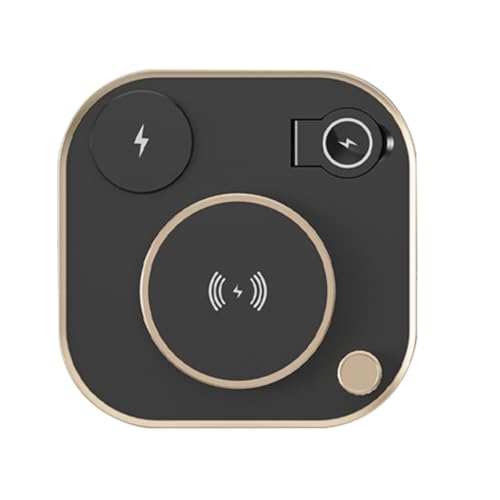Wzxksoac Multifunktionales Faltbares Mobiles Magnetisches Kabelloses Ladegerät mit Lampe, Handy, Uhr, Kopfhörer, 15 W, Desktop-Ladegerät, C von Wzxksoac
