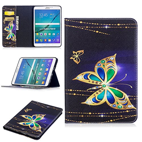 X-Best Samsung Galaxy Tab S2 8.0 Hülle PU Leder Flip Case Cover Magnetisch Ständer Tasche Tablet Schutzhülle mit Kartenfach für 2015 Galaxy Tab S2 (SM-T710 / T715 / T713 /T719) von X-Best