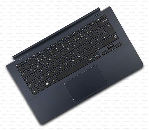 X-Comp Tastatur DE Schwarz/Blau inkl. TopCase inkl. Backlight für Samsung ATIV Book 9 Lite NP905S3G NP906S3G NP910S3G NP915S3G Serie von X-Comp