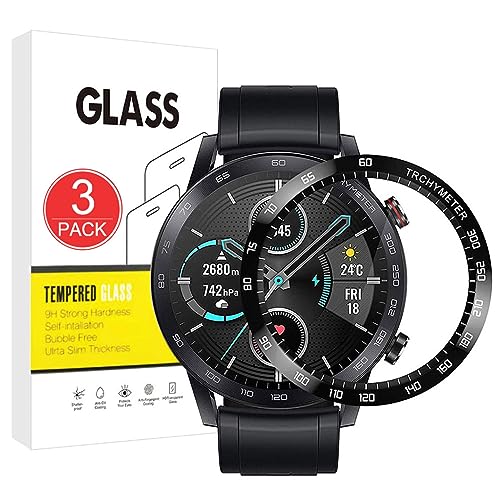 X-Dision [3 Stück] Displayschutzfolie kompatibel mit Honor Magic Watch 2 46mm,[Kratzfest, High Definition][3D Curved Full Cover] Schutzfolie für Honor Magic Watch 2 46mm von X-Dision