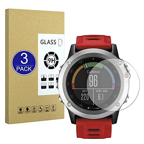 X-Dision [3 Stück Kompatibel mit Garmin Fenix 3/3 HR Display Schutzfolie,2.5D Schutzfolie[9H Härte,Einfache Installation, Bruchsicher] Premium Zubehör Gehärtete Glasfolie von X-Dision