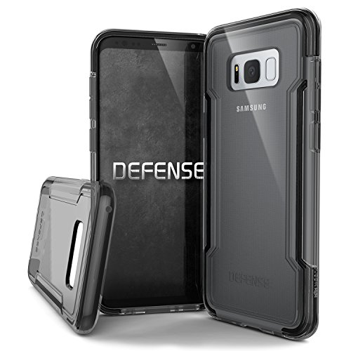 Samsung Galaxy S8+ Hülle, X-Doria Defense Clear Serie - hochwertiger Fallschutz, transparente Schutzhülle für Samsung Galaxy S8+, [Schwarz] von X-Doria