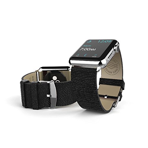 X-Doria 38mm Apple Watch-Ersatzband, hochwertiges & echtes Lederband, Schwarz von X-Doria
