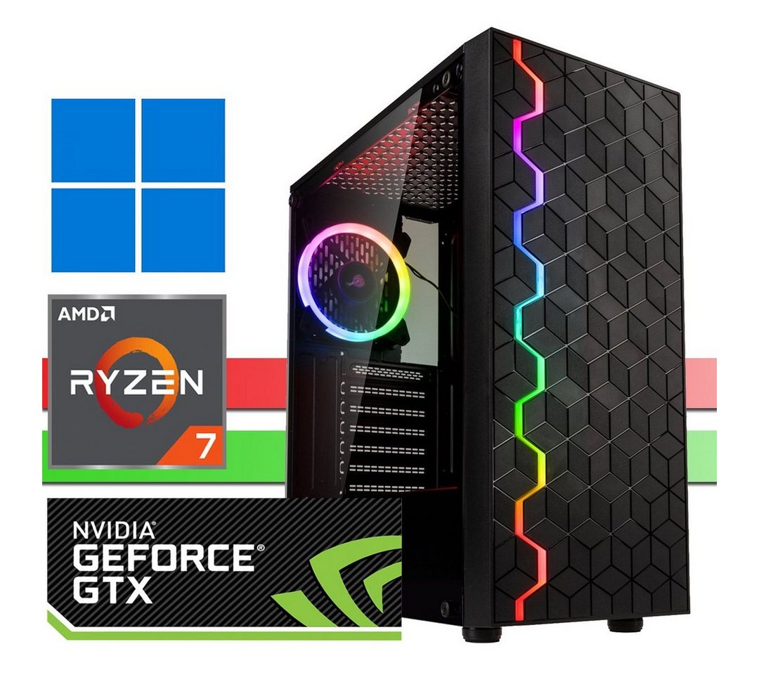 X-HARDWARE Gaming Computer 8x 4.00GHz, GTX 1650, 16GB, 512GB SSD + bis zu 4TB HDD Gaming-PC (AMD Ryzen 7 4700S, Nvidia GeForce GTX 1650, 16 GB RAM, 0 GB HDD, 512 GB SSD, Luftkühlung, Windows 11 Professional) von X-HARDWARE