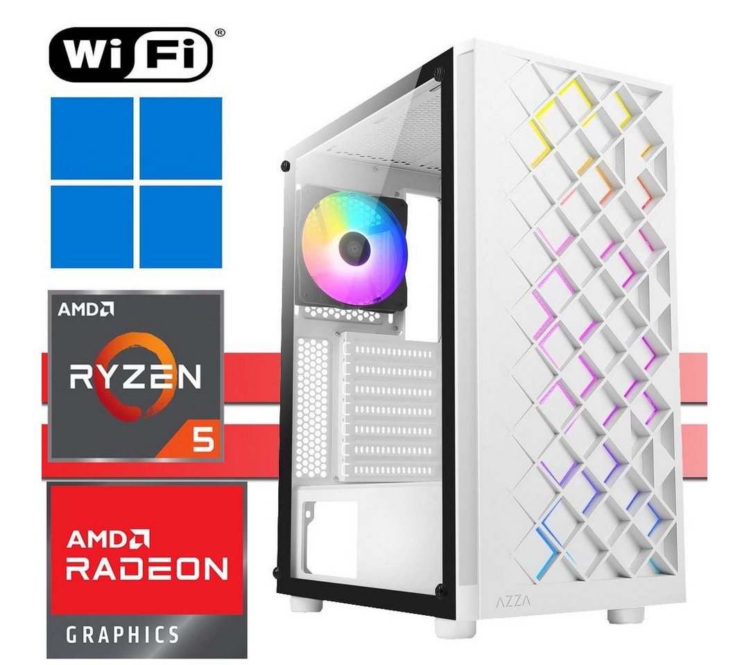 X-HARDWARE X-Entry Gaming Computer 5600G, 16GB RAM, 512GB NVMe + bis zu 4TB HDD Gaming-PC (AMD Ryzen 5 5600G, AMD Radeon Graphics (iGPU), 16 GB RAM, 0 GB HDD, 512 GB SSD, Luftkühlung, Windows 11 Professional) von X-HARDWARE