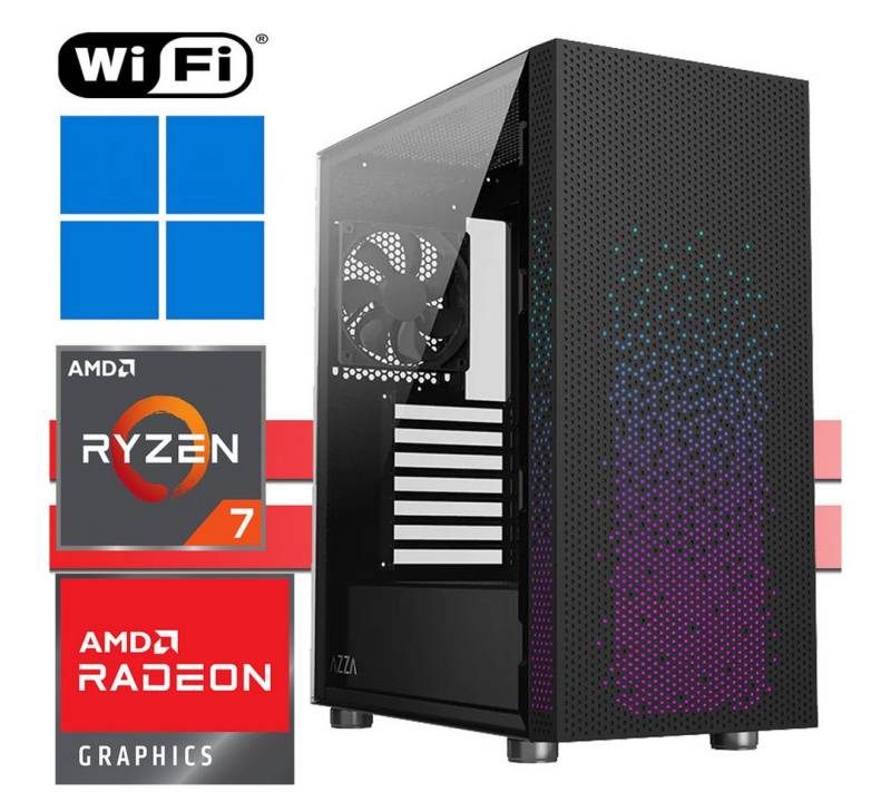 X-HARDWARE X-Gaming Computer 5750G, 32GB RAM, 1000GB NVMe SSD + bis zu 4TB HDD Gaming-PC (AMD Ryzen 7 5750G, Radeon Graphics (iGPU), 32 GB RAM, 0 GB HDD, 1000 GB SSD, Luftkühlung, Windows 11 Professional) von X-HARDWARE