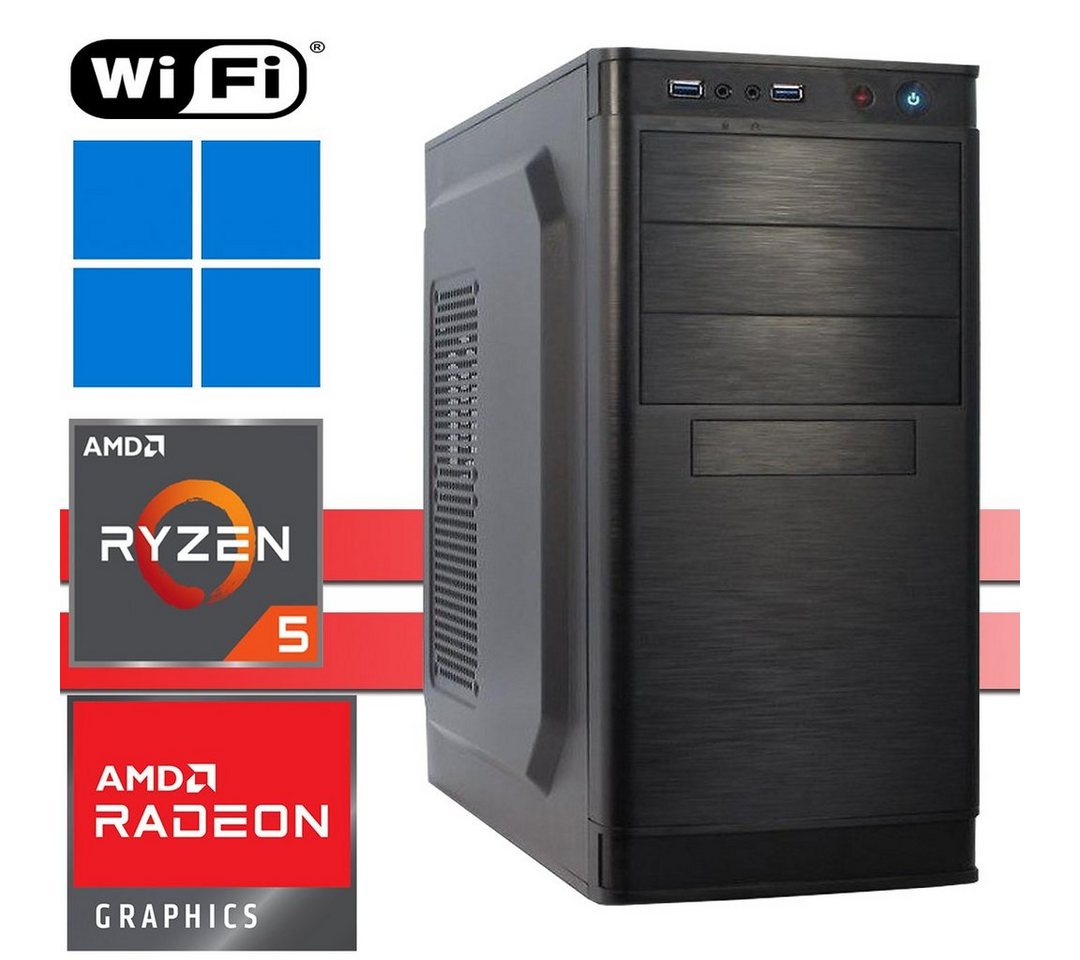 X-HARDWARE X-Power 7600, 16GB DDR5 RAM, 512GB NVMe SSD + bis zu 4TB HDD Business-PC (AMD Ryzen 5 7600, AMD Radeon Graphics (iGPU), 16 GB RAM, 0 GB HDD, 512 GB SSD, Luftkühlung, Windows 11 Professional, WiFi) von X-HARDWARE