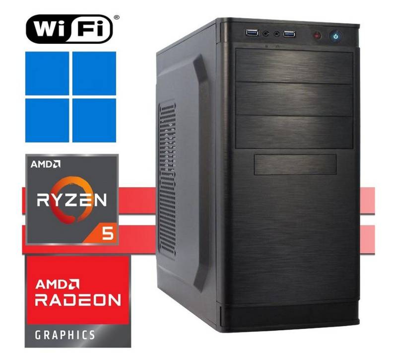 X-HARDWARE X-Power Computer 5600G, 16GB RAM, 256GB NVMe SSD + bis zu 4TB HDD Business-PC (AMD Ryzen 5 5600G, AMD Radeon Graphics (iGPU), 16 GB RAM, 0 GB HDD, 256 GB SSD, Luftkühlung, Windows 11 Professional) von X-HARDWARE