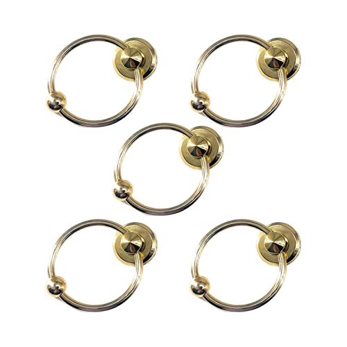 5 Stück/Set Metall Rundkopf Knopf Nieten Mehrzweck-O-Ring Schnalle Verschluss Tasche Zubehör für Handwerk Handtasche von X-Institute
