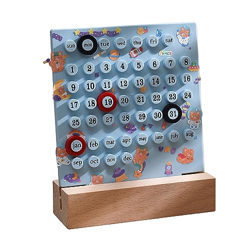 Creative Time Permanenter Tischkalender Manueller Acryl-Tischkalender Heimdekorationen 3 Ringe Aufkleber Datum Aufzeichnung Geschenk Tischkalender von X-Institute