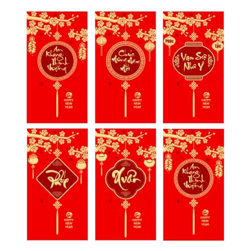 X-Institute 6 x Briefumschläge für das neue Jahr, Rötungen, traditionelles Schlangenjahr, multifunktional, chinesische Tierkreiszeichen, Geldpapiertüte X-Institute 6 x Briefumschläge für das neue Jahr, Rötungen, traditionelles Schlangenjahr, multifunktional, chinesische Tierkreiszeichen, Geldpapiertüte von X-Institute