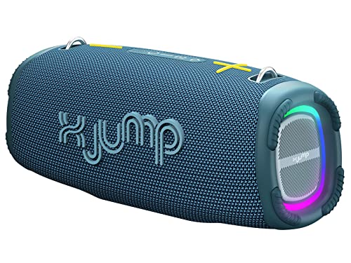 X JUMP XJ 200 tragbarer Lautsprecher, verstärkt 90 W, hohe Leistung, Bluetooth, TWS-Funktion, USB, AUX-IN, eingebautes Mikrofon, wasserfester Lautsprecher IPX5, Blau von X JUMP