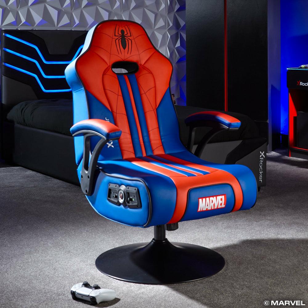 X Rocker 2021195 Videospiel-Stuhl Konsolen-Gamingstuhl Gepolsterter Sitz Blau - Rot (2021195) von X Rocker