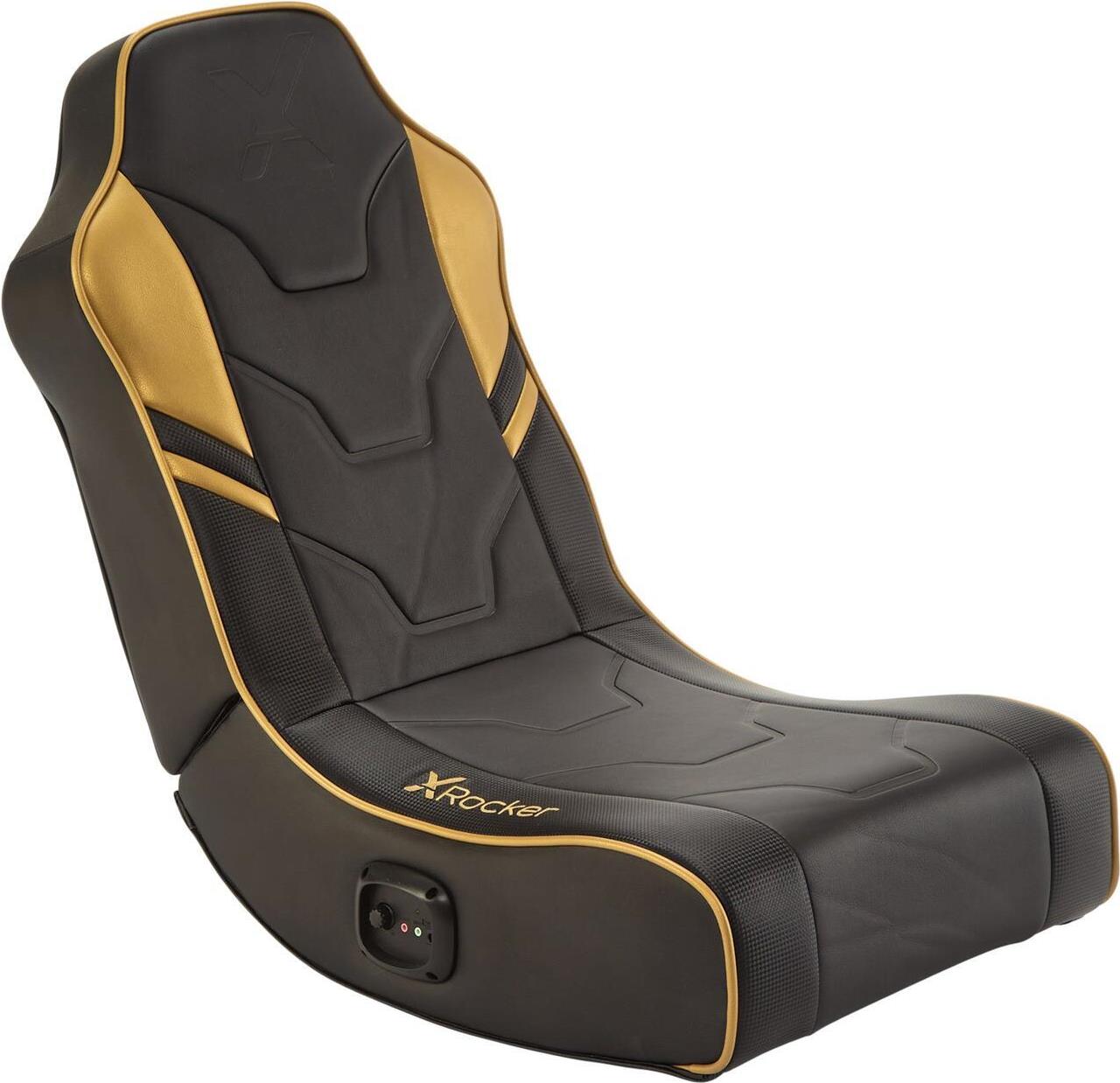 X Rocker 5132201 Videospiel-Stuhl Konsolen-Gamingstuhl Gepolsterter Sitz Schwarz - Gold (5132201) von X Rocker