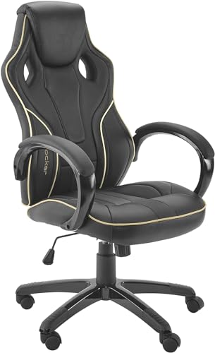X Rocker Maverick Gaming Stuhl - Ergonomischer Bürodrehstuhl für Jugendliche & Junge Erwachsene - 360° drehbar & höhenverstellbar - Schwarz/Gold X Rocker Maverick Gaming Stuhl - Ergonomischer Bürodrehstuhl für Jugendliche & Junge Erwachsene - 360° drehbar & höhenverstellbar - Schwarz/Gold von X Rocker