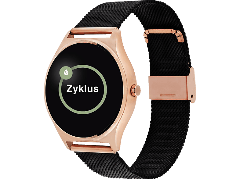 X-WATCH JOLI XW PRO (54030) Smartwatch / Fitnesstracker je nach Profil Metall, 265 mm, Gehäuse: Roségold/Armband: Diamantschwarz von X-WATCH