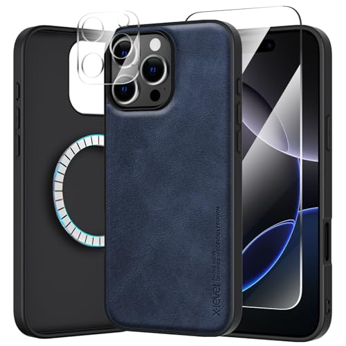 X-level 3 in 1 für iPhone 16 Pro Hülle für MagSafe mit 1 Bildschirmschutz und 1 Kamera Schutz, Military Grade Schutz, Anti-Rutsch Anti-Fingerprint PU Leder Handy Hülle - Grau X-level 3 in 1 für iPhone 16 Pro Hülle für MagSafe mit 1 Bildschirmschutz und 1 Kamera Schutz, Military Grade Schutz, Anti-Rutsch Anti-Fingerprint PU Leder Handy Hülle - Grau von X-level