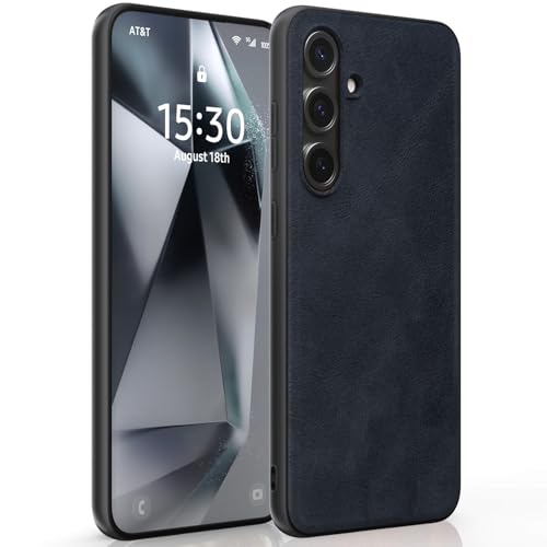 X-level Desighed für Samsung Galaxy S24 FE Hülle, Military Grade Drop Protection, rutschfest Anti - Fingerabdruck weiches PU Leder Kratzfest zurück stoßfest Handyhülle, blau von X-level