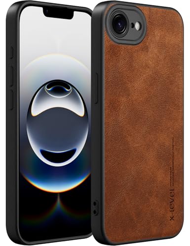 X-level Desighed für iPhone 16e Hülle, Military Grade Drop Protection, Anti-Rutsch Anti-Fingerprint Soft PU-Leder Kratzfest Zurück Stoßfest Handyhülle, Braun X-level Desighed für iPhone 16e Hülle, Military Grade Drop Protection, Anti-Rutsch Anti-Fingerprint Soft PU-Leder Kratzfest Zurück Stoßfest Handyhülle, Braun von X-level