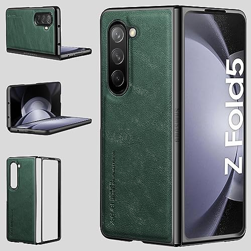 X-level Hülle für Samsung Galaxy Z Fold 5, PU-Leder Handyhülle Dünn Case Stoßfeste Cover kompatibel mit Samsung Fold 5 5G - Grün von X-level