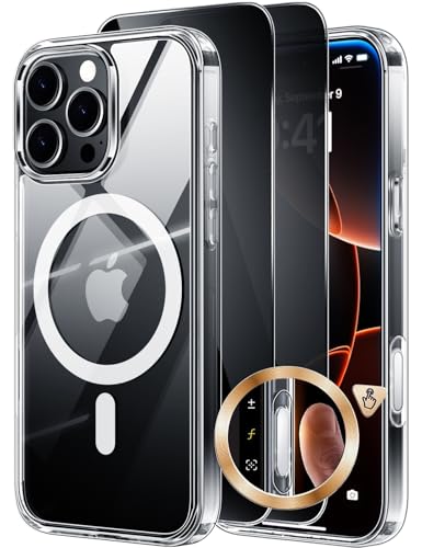 X-level für iPhone 16 Pro Max Hülle, Kompatibel mit MagSafe, Kamerasteuerung, mit 2X Privacy Displayschutzfolien, Vergilbungsfreie Stoßfeste Case, Magnetische Klar Handyhülle 6,9 Zoll, Transparent X-level für iPhone 16 Pro Max Hülle, Kompatibel mit MagSafe, Kamerasteuerung, mit 2X Privacy Displayschutzfolien, Vergilbungsfreie Stoßfeste Case, Magnetische Klar Handyhülle 6,9 Zoll, Transparent von X-level
