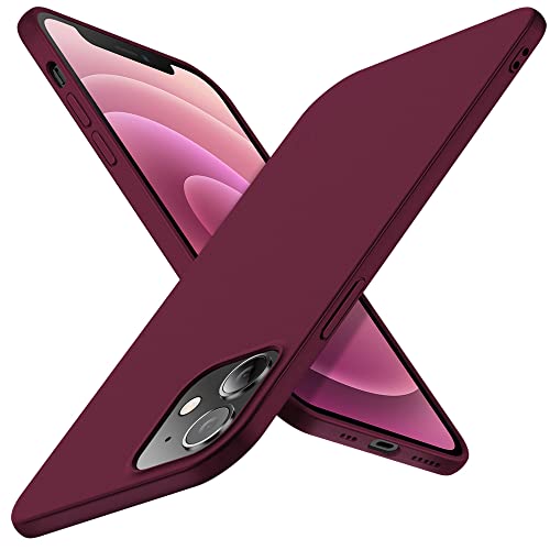 X-level für iPhone 12 mini Hülle, [Guardian Serie] Soft Flex TPU Case Ultradünn Handyhülle Silikon Bumper Cover Schutz Tasche Schale Schutzhülle Kompatibel mit Apple iPhone 12 mini - Weinrot von X-level