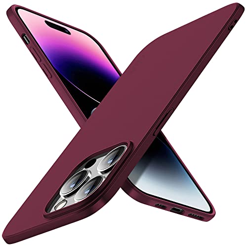 X-level für iPhone 14 Pro Hülle, [Guardian Serie] Soft Flex TPU Case Ultradünn Handyhülle Silikon Bumper Cover Schutz Tasche Schutzhülle Kompatibel mit iPhone 14 Pro - Weinrot von X-level