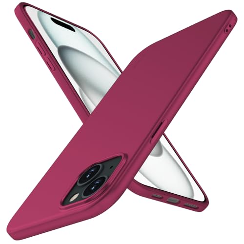 X-level für iPhone 15 Hülle, [Guardian Serie] Soft Flex TPU Case Ultradünn Handyhülle Silikon Bumper Cover Schutz Tasche Schutzhülle Kompatibel mit iPhone 15 - Weinrot von X-level
