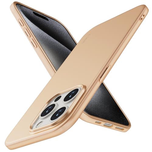 X-level für iPhone 15 Pro Hülle, [Guardian Serie] Soft Flex TPU Case Ultradünn Handyhülle Silikon Bumper Cover Schutz Tasche Schutzhülle Kompatibel mit iPhone 15 Pro - Gold von X-level