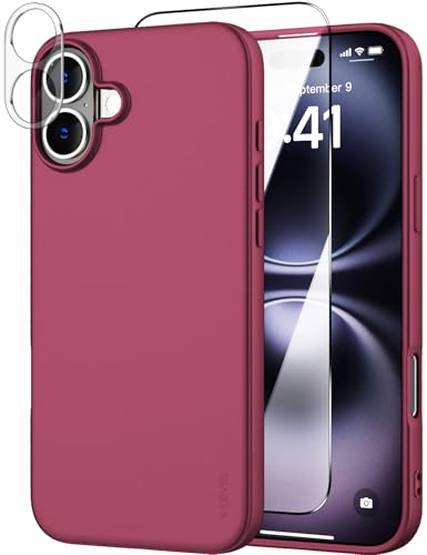 X-level für iPhone 16 Hülle, Kompatibel mit Kabellosem Laden, 1 Handyhülle & 1 Schutzfolie & 1 Kameraschutz, Weiche TPU Case Rundumschutz Schutzhülle Kratzfest Cover - Weinrot X-level für iPhone 16 Hülle, Kompatibel mit Kabellosem Laden, 1 Handyhülle & 1 Schutzfolie & 1 Kameraschutz, Weiche TPU Case Rundumschutz Schutzhülle Kratzfest Cover - Weinrot von X-level