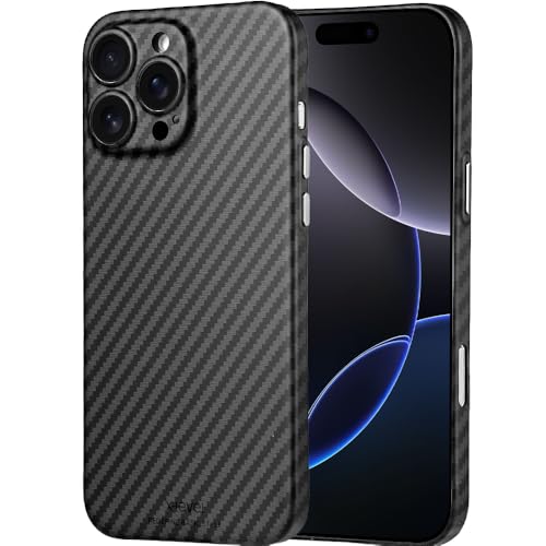 X-level für iPhone 16 Pro Max Hülle, 0,35 mm Ultra Dünn und Leicht Aramidfaser Drucken Handyhülle Kratzfeste Carbon Textur Schutzhülle Extrem Slim Case für iPhone 16 Pro Max, Schwarz X-level für iPhone 16 Pro Max Hülle, 0,35 mm Ultra Dünn und Leicht Aramidfaser Drucken Handyhülle Kratzfeste Carbon Textur Schutzhülle Extrem Slim Case für iPhone 16 Pro Max, Schwarz von X-level