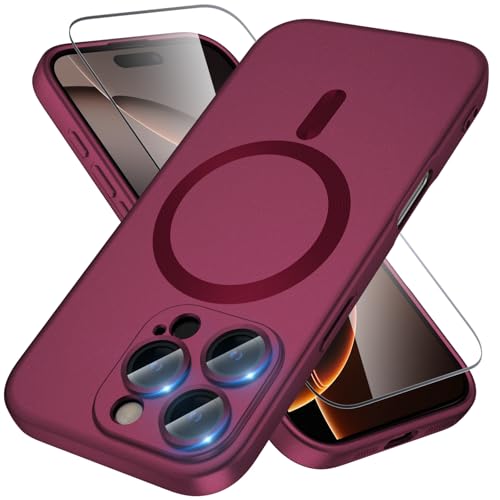 X-level für iPhone 16 Pro Hülle, Kompatibel mit MagSafe, 1 Handyhülle iPhone 16 Pro Case und 1 Schutzfolie, Kameraschutz Vollständiger, Stoßfest Dünn Weiche Kratzfest Matt Schutzhülle, Weinrot X-level für iPhone 16 Pro Hülle, Kompatibel mit MagSafe, 1 Handyhülle iPhone 16 Pro Case und 1 Schutzfolie, Kameraschutz Vollständiger, Stoßfest Dünn Weiche Kratzfest Matt Schutzhülle, Weinrot von X-level