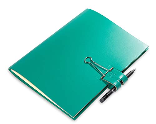 A5 Mind-Papers, revolutionäres X17-Karteikarten-Lernkarten-Box-Konzept! Recyceltes Leder türkis/grün, nachhaltig; Inhalt: Ca. 30 Karten + Sloop + Bleistift! Made in Germany, 17 Jahre Garantie* von X17