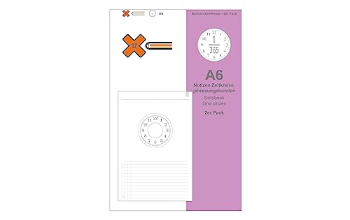 A6 Jahresungebundener Kalender, Zeitkreise für das revolutionäre X17-Kalenderbuch mit auswechselbaren Heften von X17