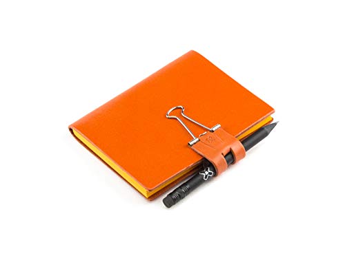 A7 Mind-Papers, revolutionäres X17-Karteikarten-Lernkarten-Box-Konzept! Recyceltes Leder orange, nachhaltig; Inhalt: Ca. 25 Karten + Sloop + Bleistift! Made in Germany, 17 Jahre Garantie* von X17