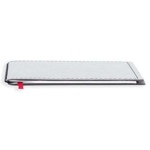 X17-A5 Notizbuch/Personal Organizer | 7mm dünn | grau + schwarz, vegan! Deutsches Zellulose-Material. Nachfüllbar. Notizheft (blanko) mit Doppeltasche, Made in Germany. von X17