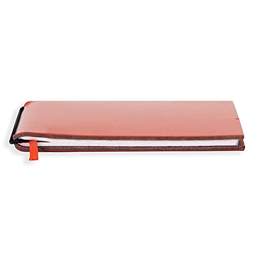 X17-A5 Notizbuch/Personal Organizer | 7mm dünn | orange; aus recyceltem Leder. Nachfüllbar. Notizheft (liniert) mit Doppeltasche, Made in Germany. von X17