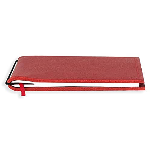 X17-A5 Notizbuch/Personal Organizer | 9 mm dünn | rot, aus Leder. Nachfüllbar. Notizheft (blanko) mit Doppeltasche, Made in Germany. von X17