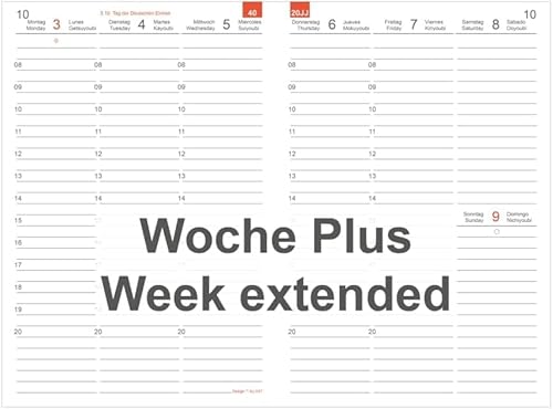 X17- A5 Wochenkalender-Wochenplaner "Nachfüllpack" | „Classic Plus“ 2025, 2 Hefte à 6 Monate, inkl. Memokarte. Nur passend für das X17-System. Made in Germany von X17