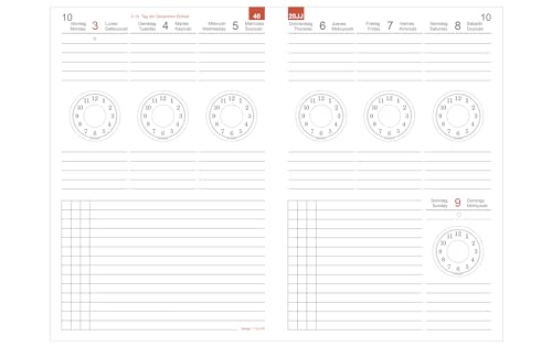 X17- A5 Wochenkalender-Wochenplaner "Nachfüllpack" | „Zeitkreise“ 2025, 2 Hefte à 6 Monate, inkl. Memokarte. Nur passend für das X17-System. Made in Germany von X17