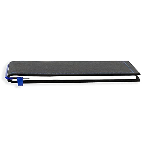 X17-A6 Notizbuch/Personal Organizer | 7mm dünn | schwarz + blau, vegan! Deutsches Zellulose-Material. Nachfüllbar. Notizheft (blanko) mit Doppeltasche, Made in Germany. von X17