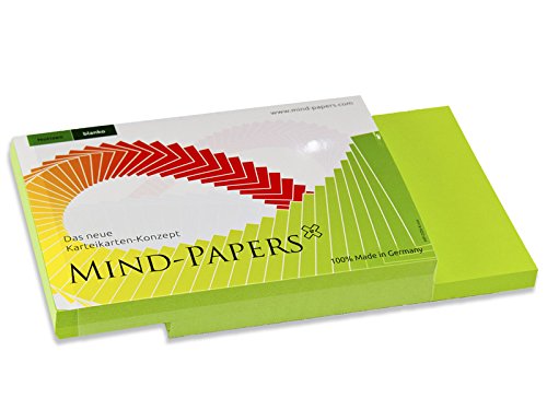 X17- Mind-Papers Nachfüllpack, DIN A5, 100 Karteikarten/Lernkarten, Farbe: grün von X17