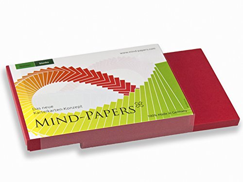 X17- Mind-Papers Nachfüllpack, DIN A6, 100 Karteikarten/Lernkarten, Farbe: rot von X17