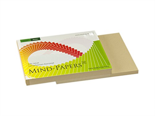 X17- Mind-Papers Nachfüllpack, DIN A6, 100 Karteikarten/Lernkarten, Farbe: sandbraun von X17