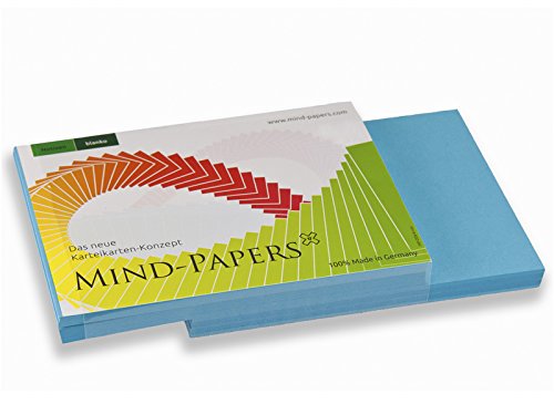 X17- Mind-Papers Nachfüllpack, DIN A8, 100 Karteikarten/Lernkarten, Farbe: blau von X17